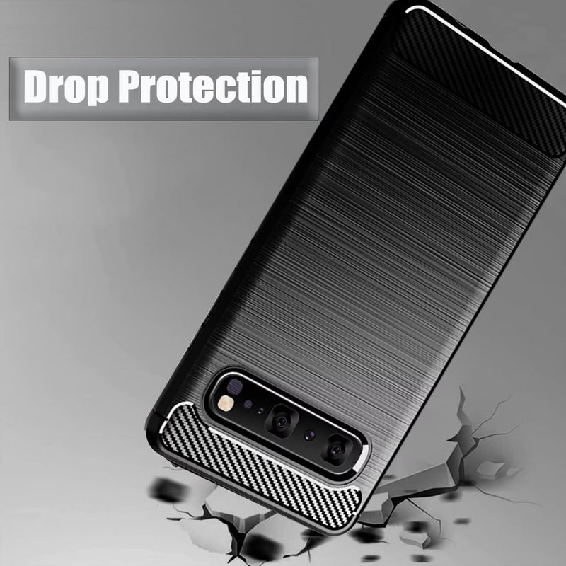 Aikcks for Samsung Galaxy S10 5G Phone case, Shockproof, Scratch Resistant Carbon Fiber Jacket, Soft TPU, for Galaxy S10 5G case (Black,) - Image 3